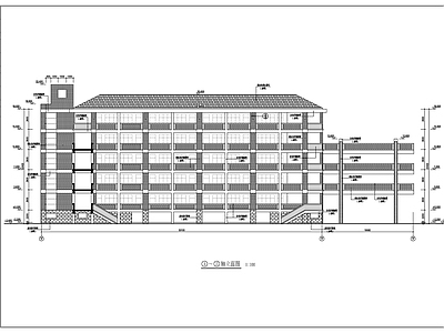 现代学校建筑 四层教学楼建施 施工图