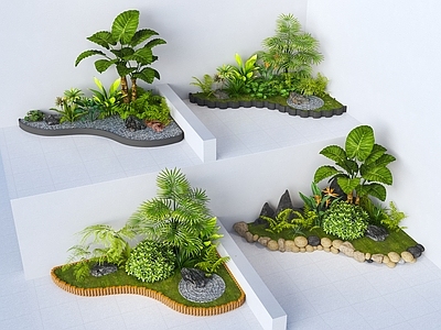 植物组合 树池植物组合 盆栽组合 现代植物景观 室内植物组团 室内花坛