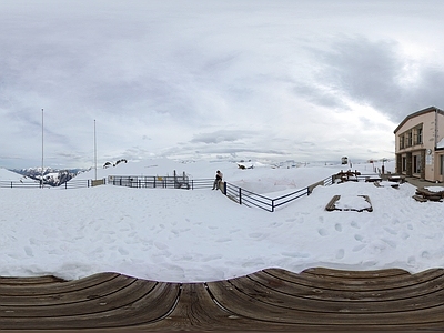 现代户外HDR 雪景HDR