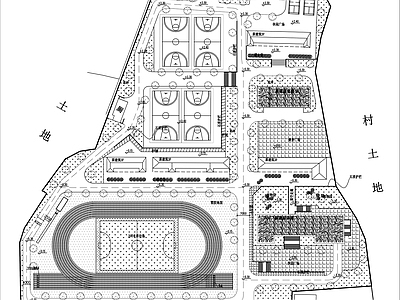 现代学校建筑 校园规划图 图 建筑规划设计 施工图