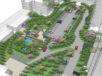 现代小区景观 小区庭院
