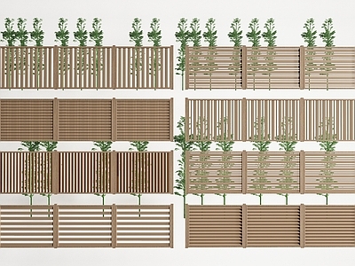 现代栅栏 木 木 木围墙 木