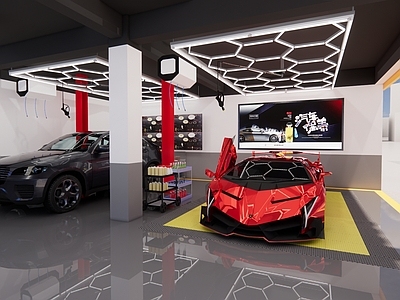 现代汽车展厅 汽修店 展厅 维修 售后 汽修