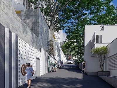 现代新中式景墙 景墙 铁路文化墙 工业文化墙 巷弄空间 火车文化