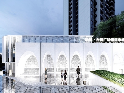 现代极简售楼处建筑 售楼处 销售中心
