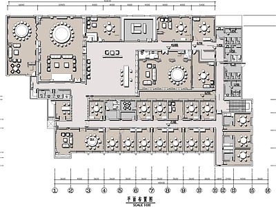 新中式其他餐饮空间 餐厅设计平面图 中餐厅设计平面图 餐厅包厢平面图 包厢 施工图