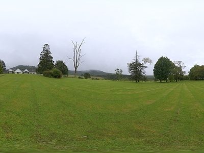 现代户外HDR 全景草坪 天空 阴天hdr