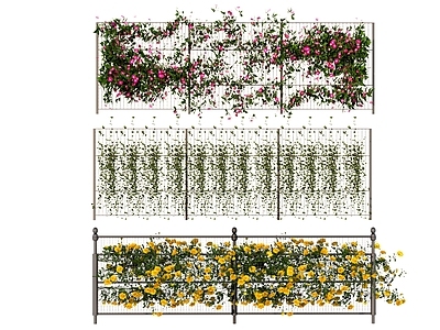 花草组合 藤蔓 铁丝网 花草装饰网