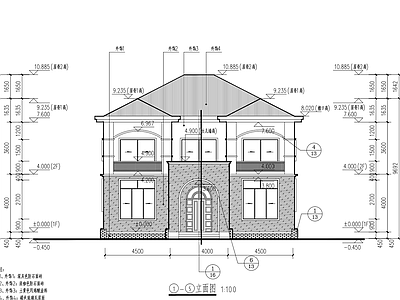 现代别墅建筑 独栋别墅 二层 建筑 施工图