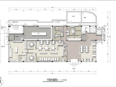 新中式茶餐厅 550平米餐厅 茶餐厅设计平面图 餐厅平面布局图 施工图