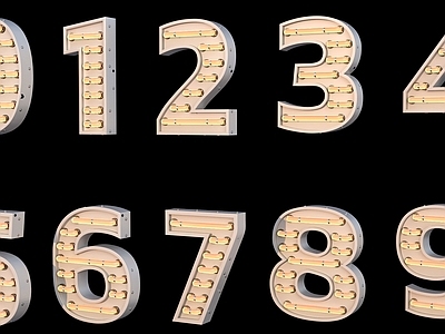 现代其他灯具 霓虹灯数字立体