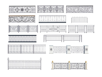 新中式其他景观 铁艺 围栏