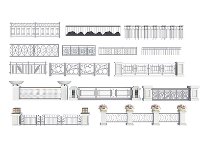 新中式其他景观 铁艺栏杆 围栏