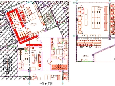 现代工装图库 布置图 平面图 餐厅 餐饮 施工图 工装图库