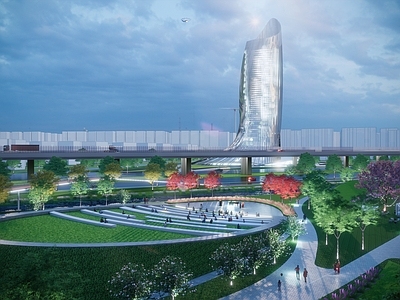 现代景观公园 景观公园 剧场 户外 滨水