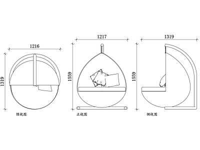 现代庭院 户外双人吊椅设计 户外双人吊椅材质 户外双人吊椅风格 户外双人吊椅安装 施工图