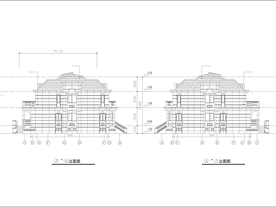 现代别墅建筑 独栋别墅 别墅 联排建筑 施工图