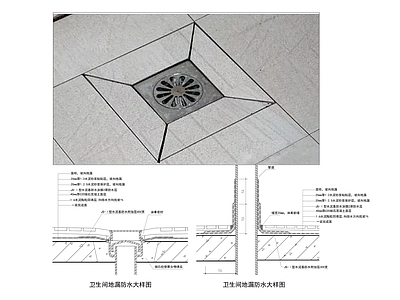 现代地面节点 地漏做法 施工图