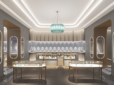 现代轻奢珠宝店 珠宝店 黄金珠宝店 商场珠宝店 街铺珠宝店展柜