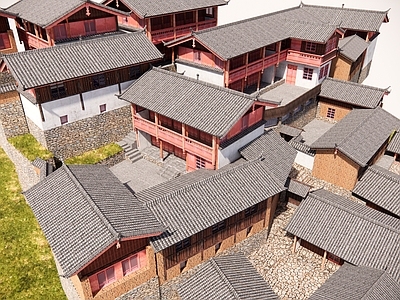 现代新中式民宿建筑 地民宿 平地民宿 滨水民宿 民宿 民居