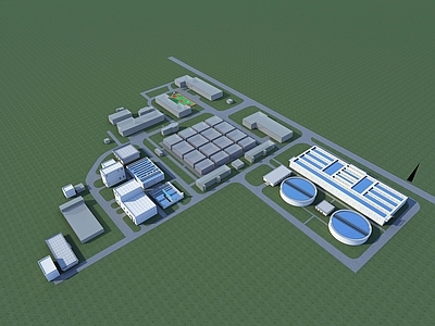 现代鸟瞰规划 污水厂鸟瞰