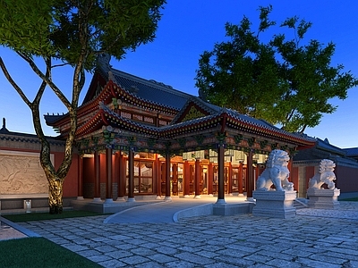 中式古建 宫殿大门透视 明清宫殿