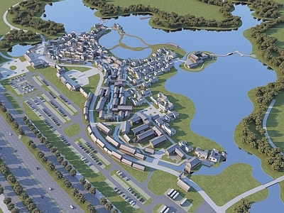 中式新中式古建 中式古建 中式古建商业街 中式古镇度假区 中式古建鸟瞰规划