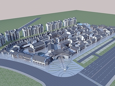 中式新中式古建 中式古建 中式古建商业街 中式古建商业内街 新中式高层住宅