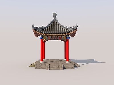 新中式中式亭子 四角亭 仿古四角亭 古建四角亭 休闲亭 亭子