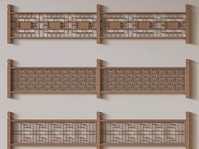 新中式栏杆 新中式 实木