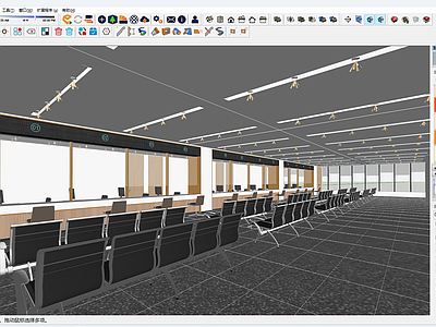 现代办公大堂 业务窗口 柜台 等候大厅