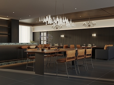 现代茶餐厅 黑白风格