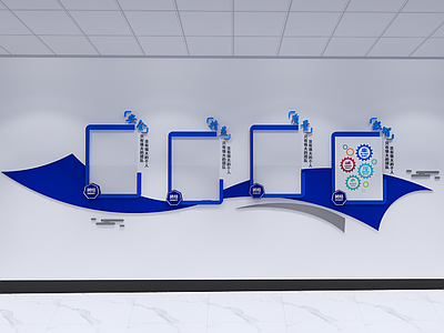 现代极简文化展厅 文化墙 展厅 公司文化