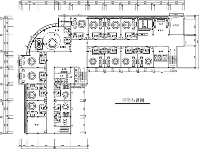 新中式酒楼 餐厅设计平面图 餐饮空间设计平面 酒楼设计平面图 施工图