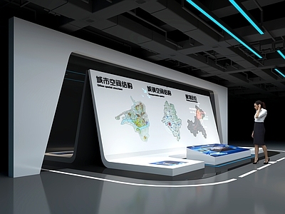 现代其他展厅 规划展览馆展示厅 城市规划定位展墙 园区产业规划展墙 科技互动 区情馆成就展示墙