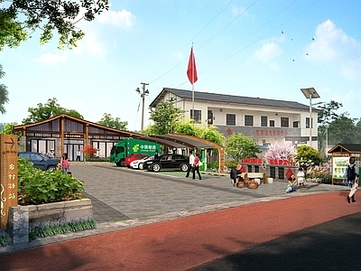 现代新中式民宿建筑 乡村驿站 乡村物流配送点 乡村文化活动室 乡村图书室