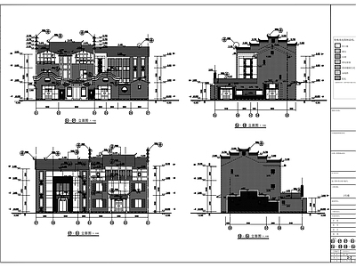 现代住宅楼建筑 文化艺术村小镇 住宅方案图 施工图