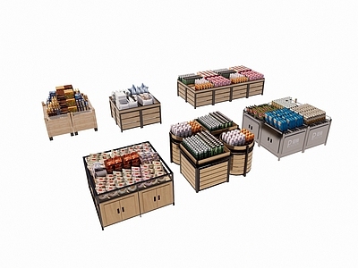 现代超市 超市促销堆 超市生活用品区 超市货架