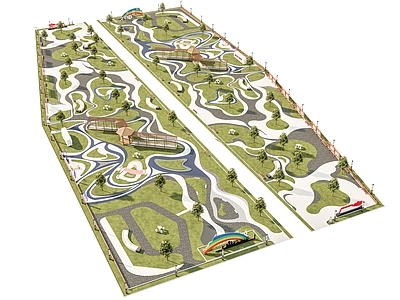 现代景观公园 线性公园 儿童活动场地 城市绿地公园 游乐场地 活动避难广场