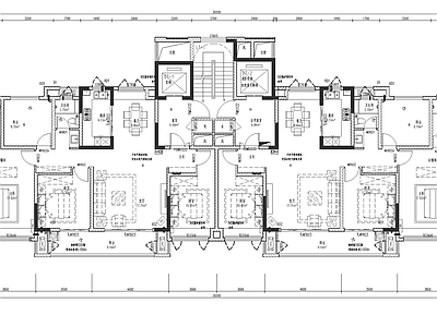 现代住宅楼建筑 湖南地区户型库 33米到54米户 户型标准化 施工图