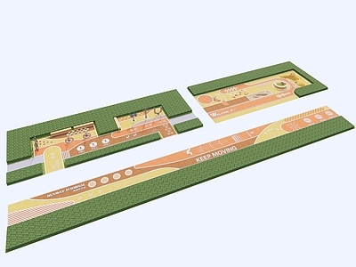 现代登高面 现代小区登高面 塑胶场地 青年老年活动区 塑胶图案 小区