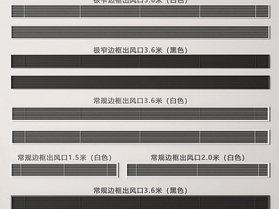 空调出风口 出风口 极窄出风口 回风口 通风口