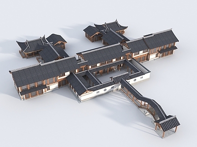 新中式中式古建 中式会所 新中式组团 新中式服务中心 旅游集散中心 宋代风格