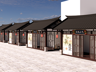 新中式现代风格建筑 现代文创售卖亭 新中式售卖亭