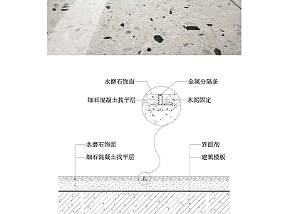 现代地面节点 水磨石地面 施工图 地面节点