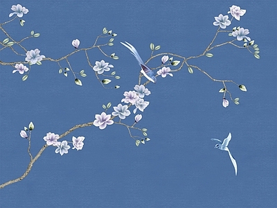新中式中式硬包 墙体背景墙画