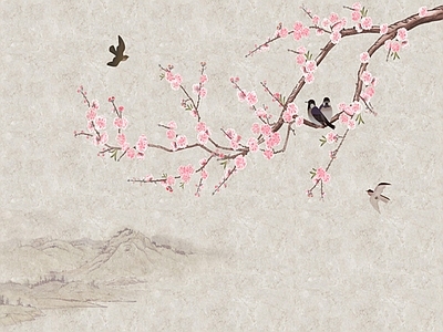新中式中式硬包 墙体背景墙画