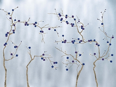 新中式现代硬包 墙体背景墙画 硬包背景墙 水硬包 刺绣硬包