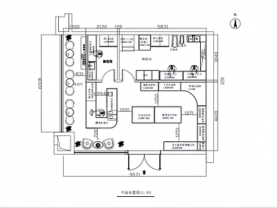 法式奶油蛋糕店 烘焙坊 施工图