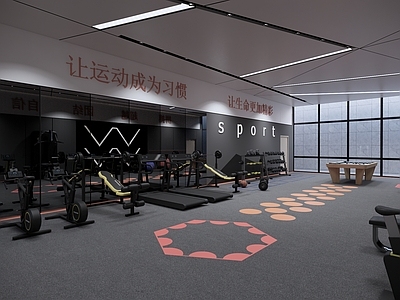 现代工业健身房 现代健身房 运动 公司健身房 跑步机 工业健身房